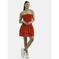 thumbnail image 5 of No Boundaries Cotton Smocked Ruffle Eyelet Mini Dress, Women's, 5 of 5