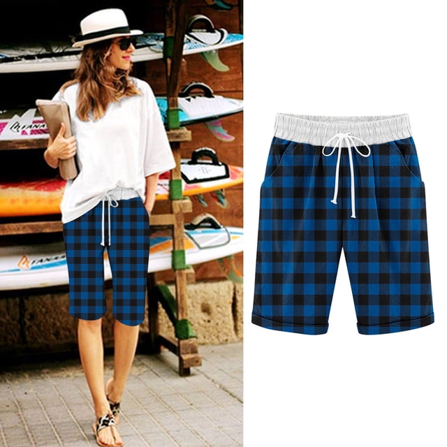 Wensltd Shorts d'Été Décontractés pour Femmes Shorts de Golf Légers avec Poches