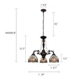 thumbnail image 2 of CHLOE Lighting Grenville Victorian-Style Dark Bronze 3-Light Mini Chandelier 24" Wide, 2 of 8