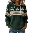 thumbnail image 2 of Womens Celtic Knot Shamrock Hoodie Green St Patrick's Day Lightweight Polyester Relaxed Fit Casual Hooded Sweatshirt Green L, 2 of 3