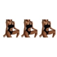 thumbnail image 1 of Qarigey Poliéster Mujeres Bikinis Transpirable Alambre Irregular Sexy Elegante Traje de baño de playa Traje de baño Accesorios Negro Type1 NO1, 1 of 6