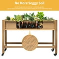 thumbnail image 4 of DWVO Raised Garden Bed with Planter Box with Legs & Lockable Wheels, Elevated Wooden Planter Box Stand for Backyard, Patio, Balcony, 400lb Capacity - Brown, 4 of 8
