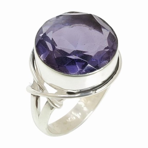 Amethyst Gemstone Ring for Women | Sterling Silver Handmade Jewelry | February Birthstone Ring | Healing Crystal Fashion Statement Ring Size US 4