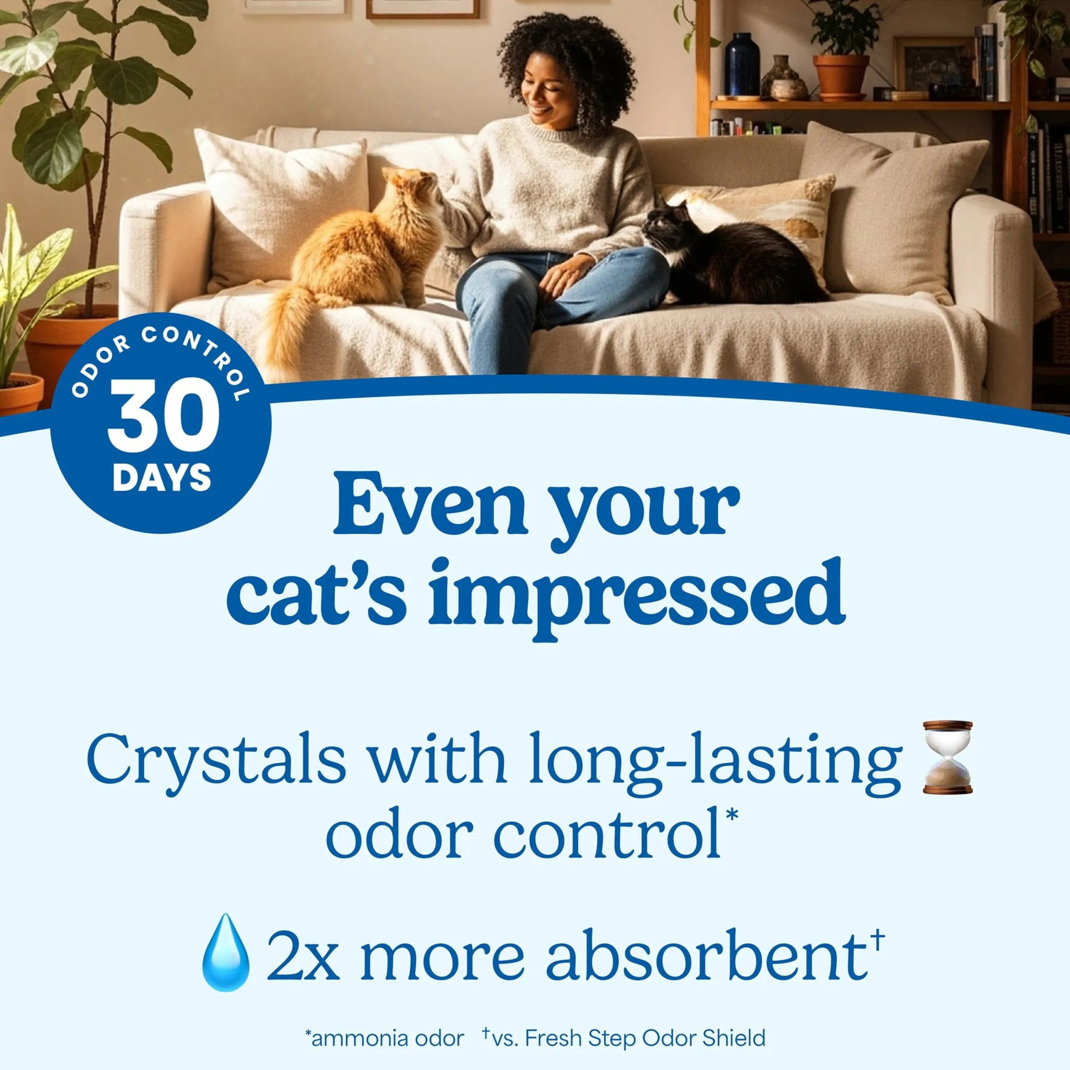 (2 pack) Fresh Step Clean Care Crystal Cat Litter, Febreze Freshness Scent, 8 lb Bag