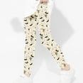 thumbnail image 4 of Odeerbi Toddler Girls Leggings Halloween Ghost Print Stretchy Tights Pants 3-8 Years Kids Soft Comfortable Ankle Length Printed Leggings Beige, 4 of 5