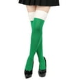 thumbnail image 5 of Christmas Thigh High Socks for Women Fuzzy Trim Over The Knee Socks Warm Long Stockings Green A, 5 of 8