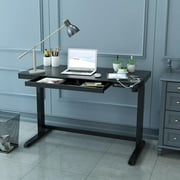 Bureau assis debout électrique réglable en hauteur, rehausseur de bureau d'ordinateur ergonomique, pour l'école de bureau à domicile, noir
