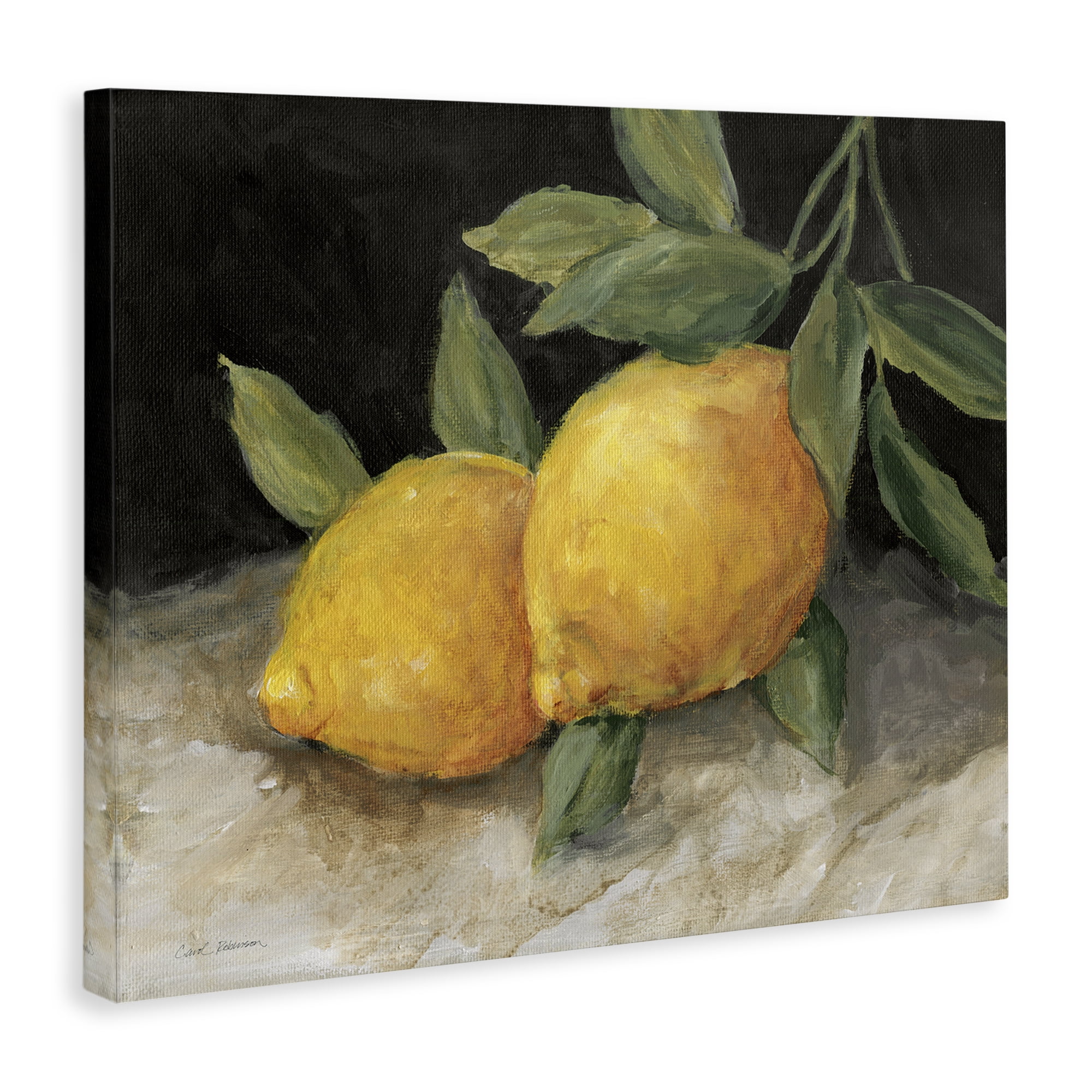 Stupell Industries Pair of Lemons Still Life Food & Beverage Painting Wrapped Canvas Art Print Wall Art, 40 x 30