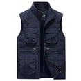 thumbnail image 2 of Lilgiuy Men's Work Fishing Vests Casual Solid Color Sleeveless Lightweight Outdoor Vest Jacket Coat with Multiple Pockets Dark Blue, 2 of 4