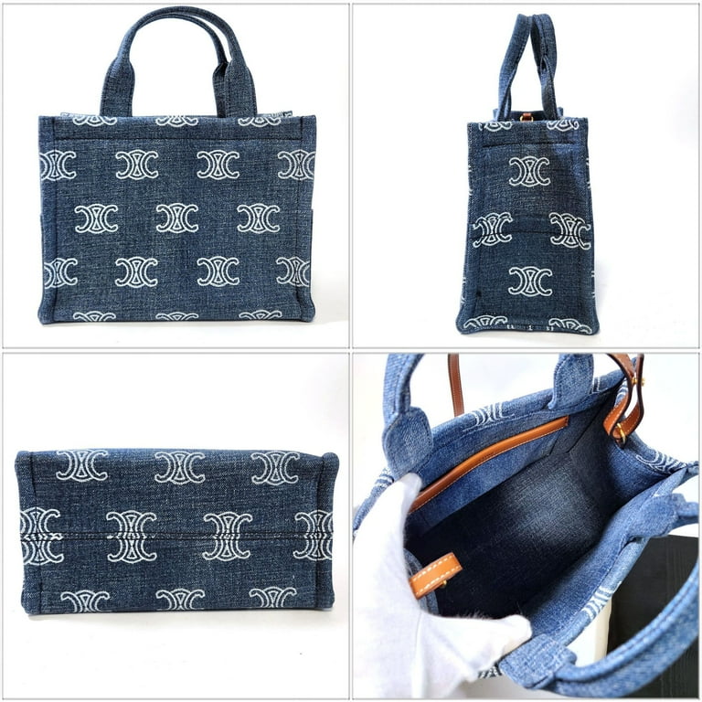 Pre-Owned CELINE Tote Bag Cabatais Small Denim Handbag 199162FED 
