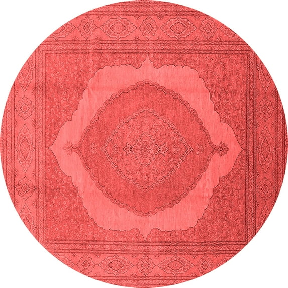 Ahgly Company Indoor Round Medallion Red French Area Rugs, 8' Round