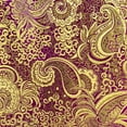 thumbnail image 3 of Metallic Paisley Gold Brocade Fabric 60" By Yard in Red Yellow White Purple Blue (Purple / Gold), 3 of 4
