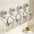thumbnail image 1 of Caja de almacenamiento de toallas para baño, estante de almacenamiento para afeitadora, caja de reciclaje secundario, cesta colgante con ventosa, 1 of 5
