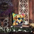 thumbnail image 3 of Yellow Labrador Hippie Dawg Fabric Decorative Pillow 18 in x 18 in, 3 of 5