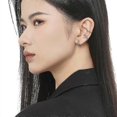 thumbnail image 4 of Pendientes sencillos de Plata de ley S925 Yashi 7399 14 mm x 14 mm, 4 of 4
