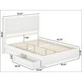 thumbnail image 2 of Clayton Queen Wood Platform Bed with Panel Footboard & Storage Drawers in White, 2 of 5