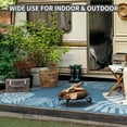 thumbnail image 2 of SIXHOME 9x12 Feet Waterproof Outdoor Rug, Reversible Blue Plastic Patio Mat with Straw Texture Tropical Palm Leaf, Non-Slip Carpet for Camping, RV, Balcony, Porch, Picnic, 2 of 5