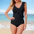 thumbnail image 2 of One Piece Swimsuit Women Criss Cross Back Color Block Print Bathing Suits Athletic Modest Swimwear, 2 of 5