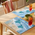 thumbnail image 4 of Navy Blue Turtle Coastal Placemats Set of 4 Waves Seaside Summer Beach Ocean Place Mats Indoor Wipeable Table Mats Washable Dining Table Placemats for Kitchen Holiday Party Home Decor 13x19 Inch, 4 of 9