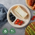 thumbnail image 7 of GPED 3 Compartment Paper Plates, 9 Inch 125-Pack Heavy Duty Disposable Plates, Eco-Friendly Compostable Biodegradable Sugarcane Bagasse, Natural Unbleached Brown, Perfect Dinner Paper Plate For Party, 7 of 7