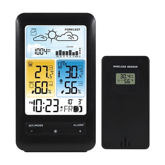 Wireless Digital LCD Weather Station Thermometer Hygrometer Table Electronic Barometer ,Real-Time