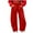 Red, variant on cocolona Barrel Sweatpants Women Drawstring Baggy Wide Leg Pants Fashion Casual Solid Color Joggers Lounge Trousers