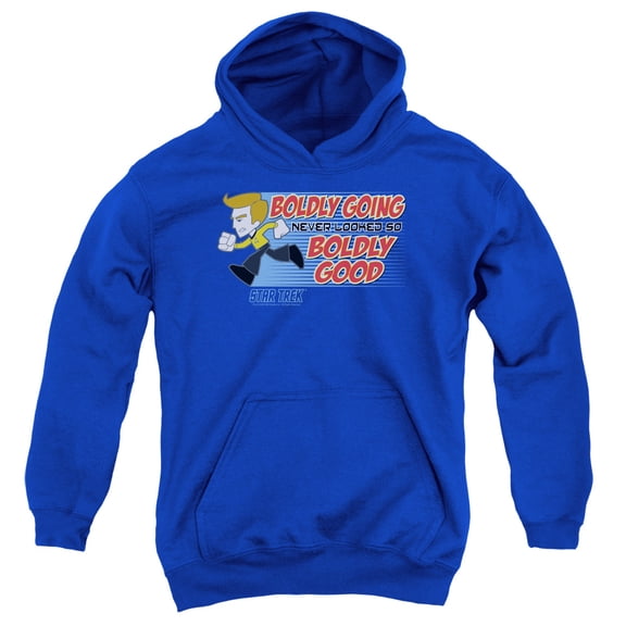 Quogs Boldly Good Youth Pullover Hoodie Sweatshirt Royal