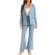 thumbnail image 2 of INSPIRAR CHIC Conjunto de Trabajo de 2 Piezas para Mujeres, Blazer Doble Botonadura y Pantalones Formales XS Gris Azul, 2 of 6