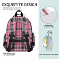 thumbnail image 5 of Pink and Black Checkered Pattern Backpack for School, Cute School Bag with Adjustable Shoulder Straps and Padded Back, 15.25"x11.5"x5.25", 5 of 5