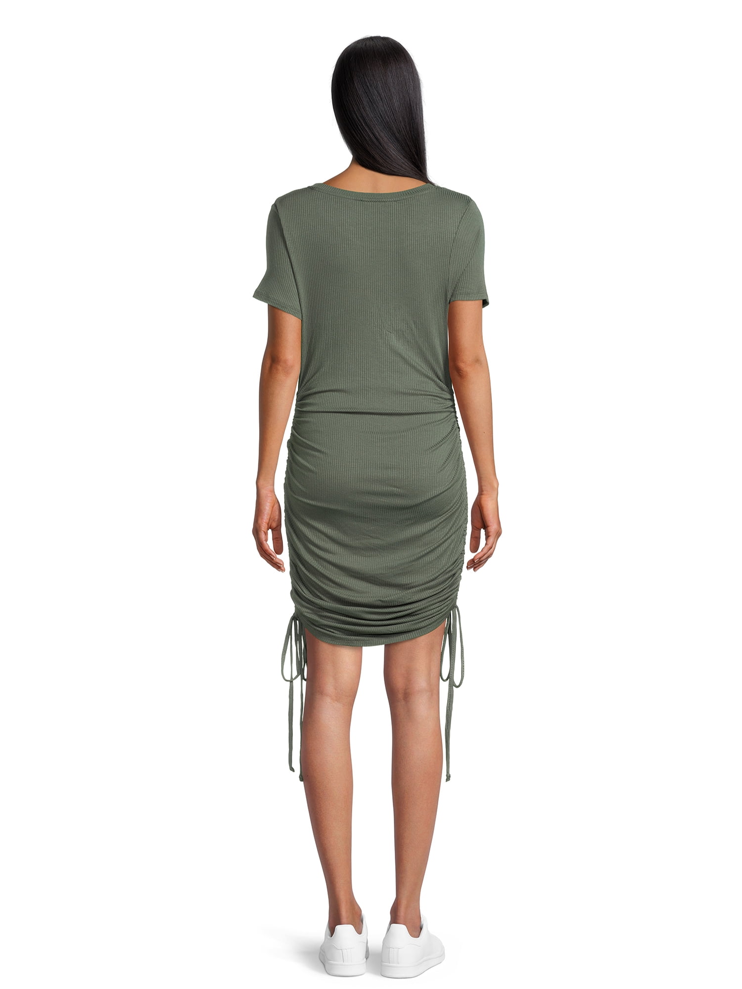 Destination Maternity Women's Ruched Bodycon Dress with Short Sleeves, Sizes S-2XL