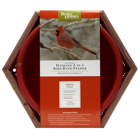 Better Homes&gardens Bhg Cedar Hanging 2in1 Bird Bath/feeder