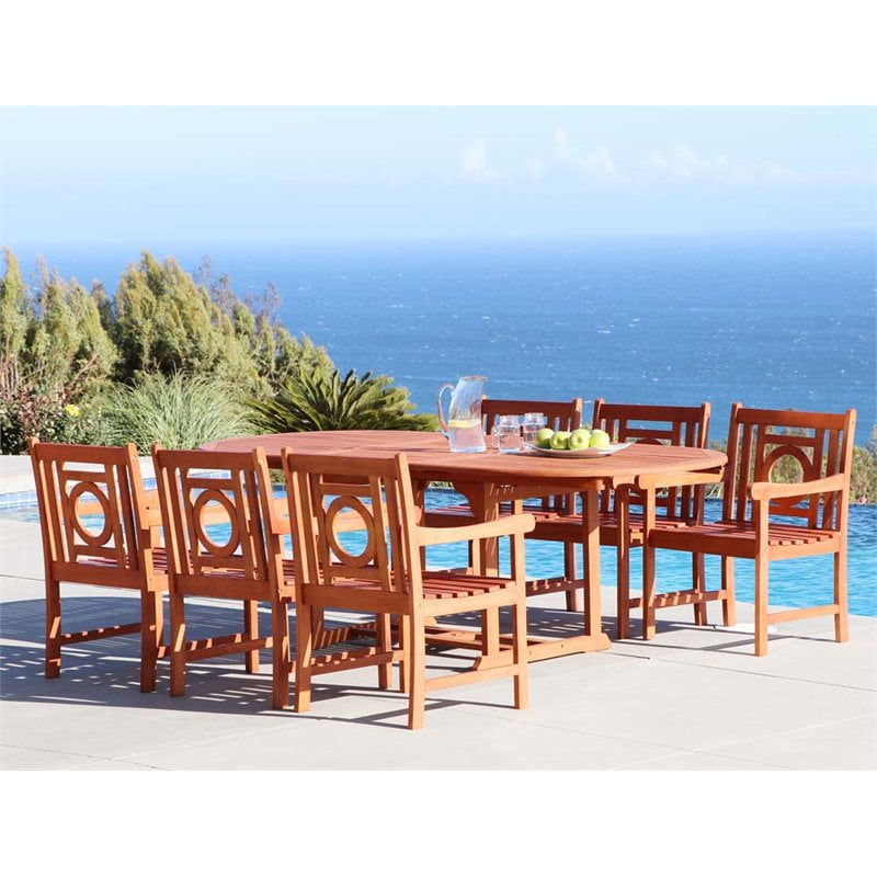 Malibu Outdoor 7-piece Wood Patio Dining Set with ...