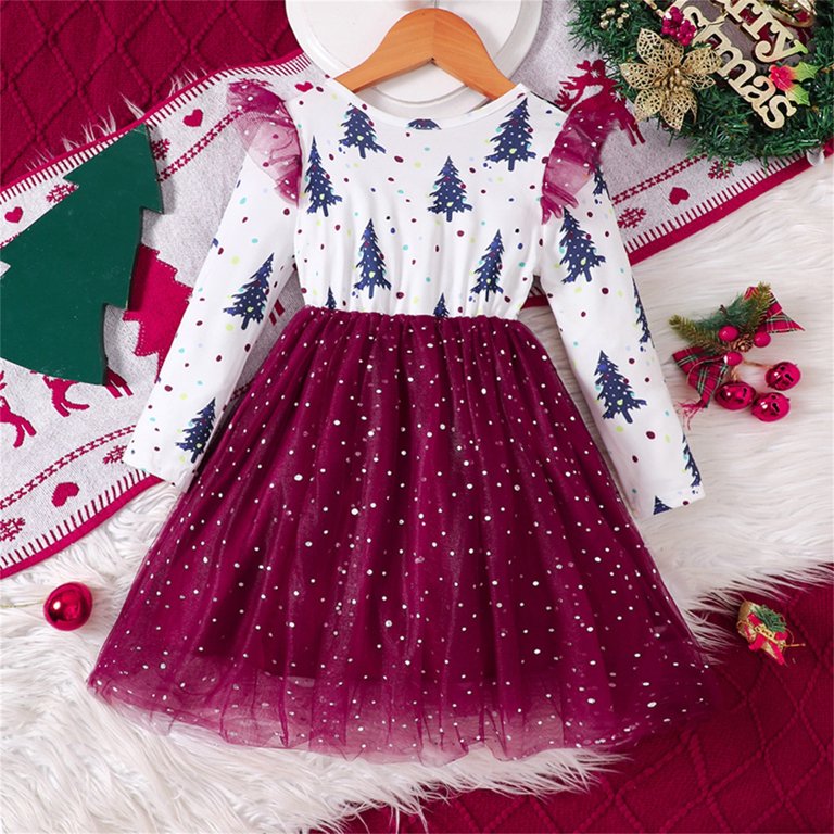 christmas dress size 5 Dresses For Girls Fall Christmas Dress Girl's Essential Dresses,Size 5-6 Years, Red