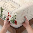thumbnail image 3 of King Size Fitted Sheet Set - Christmas 3 Piece Bedding Sets 16" Deep Pocket Fitted Sheet with 2 Pillowcases, Xams Tree Winter Poinsettia Pine Cones Red Brushed Microfiber Hotel Luxury Bed Sheets, 3 of 9
