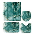 thumbnail image 5 of Bathroom 4 Piece Green Marble Bathroom Set with Shower Curtain and Carpet Accessories, Green Gold Aquamarine, 5 of 8