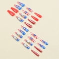 thumbnail image 4 of 4 de julio Ataúd Prensa en uñas Uñas postizas largas Acrílico Cubierta completa Uñas postizas para mujeres Decoración de uñas para el Día de la Independencia, 4 of 6