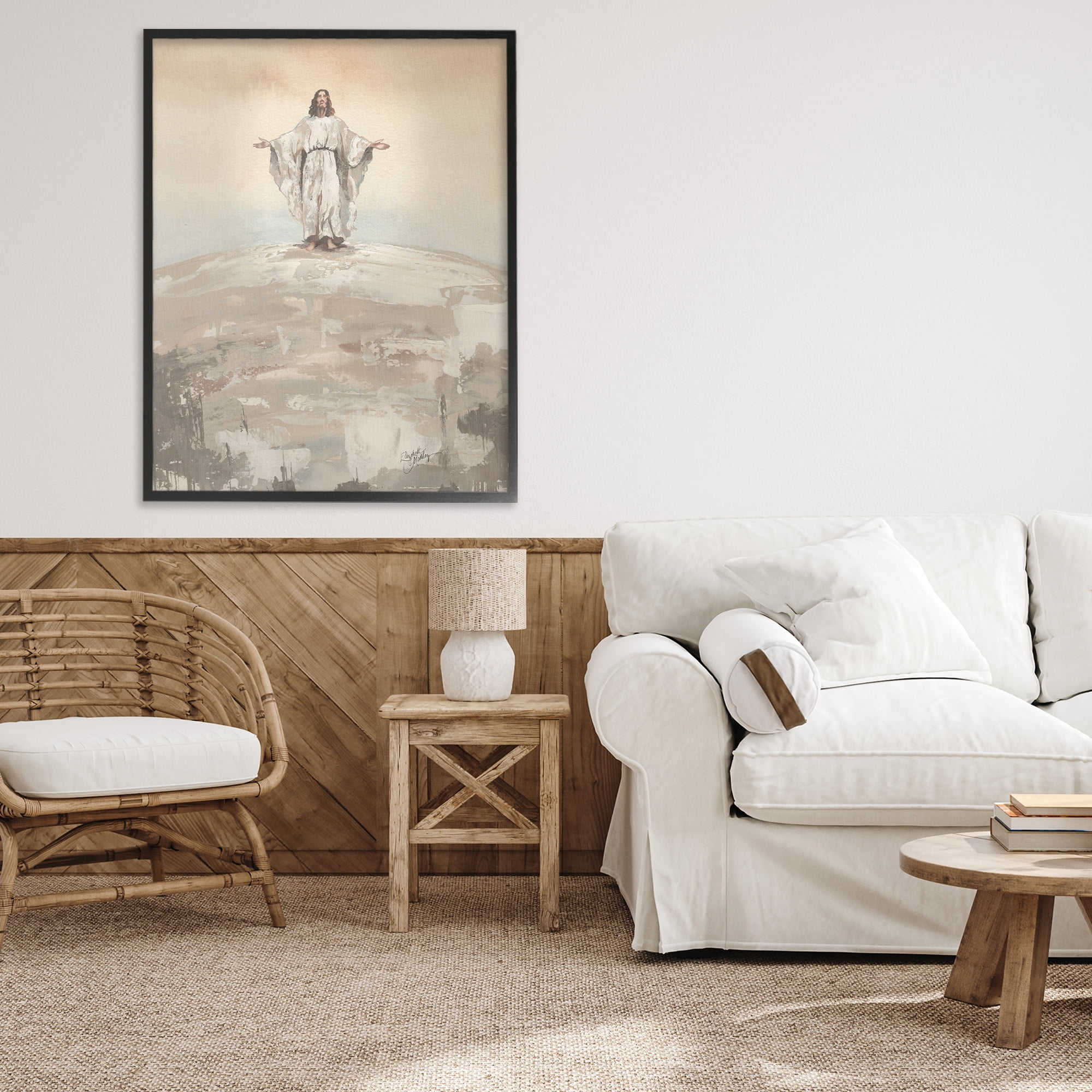 Stupell Industries Jesus on Hill Black Framed Giclee Art, design by Elizabeth Medley