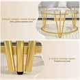 thumbnail image 3 of Holaki Glass Coffee Table Set of 3, Clear Tempered Glass Round End Table Living Room Table Set 3 Piece, Stainless Steel Crown Design Center Cocktail Table for Apartment Office, 3 of 7