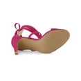 thumbnail image 5 of BLISSFUL STEP Women's Open Toe Stiletto Heeled Lace up Solid Sandals Hot Pink 8.5, 5 of 7