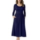 thumbnail image 2 of Vestido Plisado De Manga Larga,Vestido De Manga Larga Redondo Mujer Elegante Vestido De Manga Larga Vestido Ajustado De Manga Larga Multifuncional, 2 of 5