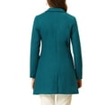 thumbnail image 3 of INSPIRE CHIC Manteau pour Femme Couleur Unie Revers Cranté Simple Boutonnage Caban d'Hiver Bleu Lac m, 3 of 6