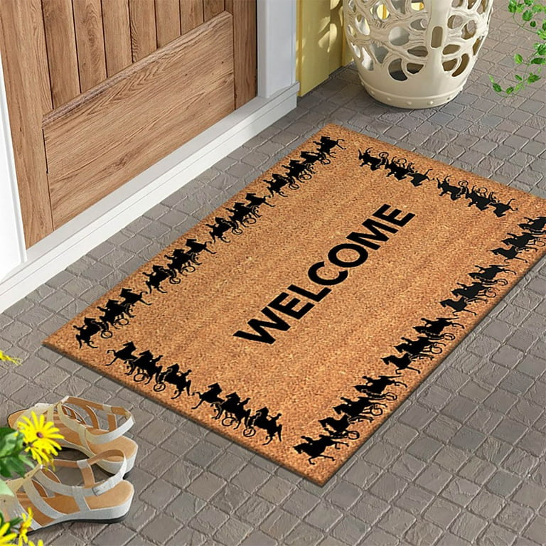 Welcome Front Door Mat, Heavy Duty Easy Clean Doormat Indoor