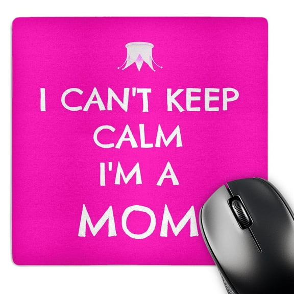 3dRose, I cant keep calm Im a Mom, hot pink, white, MousePad