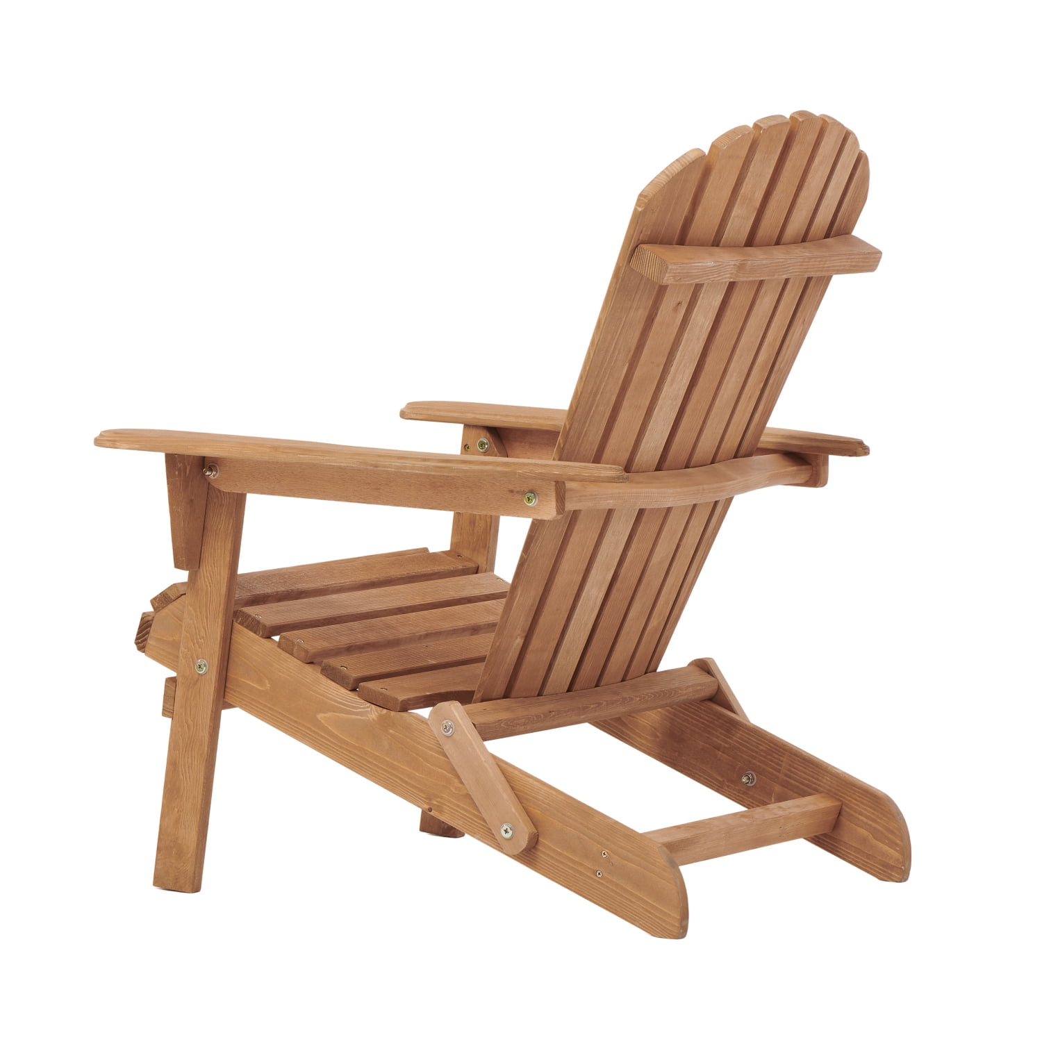 Demi Bonn Outdoor Wooden Folding Adirondack Chair Set of 2 with Pre-Assembled BackRest, Wood Patio Chair for Garden Backyard Porch Pool Deck Firepit, Light Brown