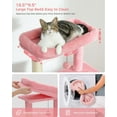 thumbnail image 4 of Pink Cat Tree for Large Cats with Super Large Top Perch,56.2" Multi-Level Tower for Indoor Cats with Hammock, Cat Shelves with Scratching Posts and 2 Condos Houses, Pink, 4 of 15