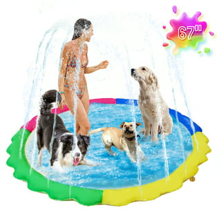Splash Sprinkler Pad for Dogs Kids - 59 Thicken Dogs Pet Kids Swimming Pool B