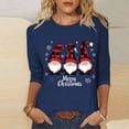 thumbnail image 2 of Weiqiqre Winter Clothing for Women 3/4 Length Sleeve Crew Neck Blouses Dressy Casual Summer T Shirts Loose Fit Chirstmas Clothes, 2 of 5