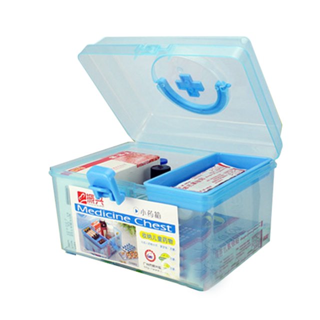 Caja de almacenamiento médico portátil para medicamentos de primeros auxilios