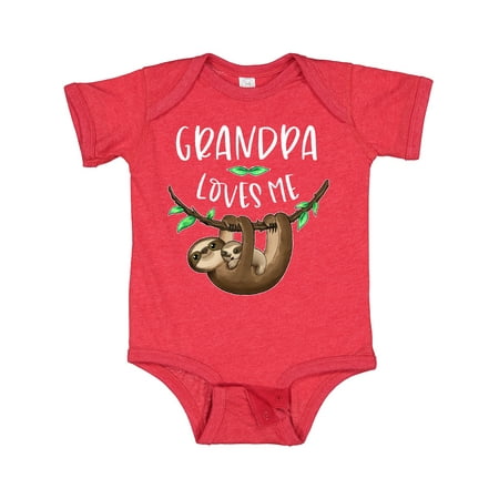 

Inktastic Grandpa Loves Me Cute Sloth and Baby Gift Baby Boy or Baby Girl Bodysuit