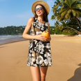 thumbnail image 3 of Xecao Rétro Hortensias pour Robes d'Été pour Femmes Robes Décontractées de Plage Sans Manches T-Shirt Robe Évasée avec Poches, 3 of 7